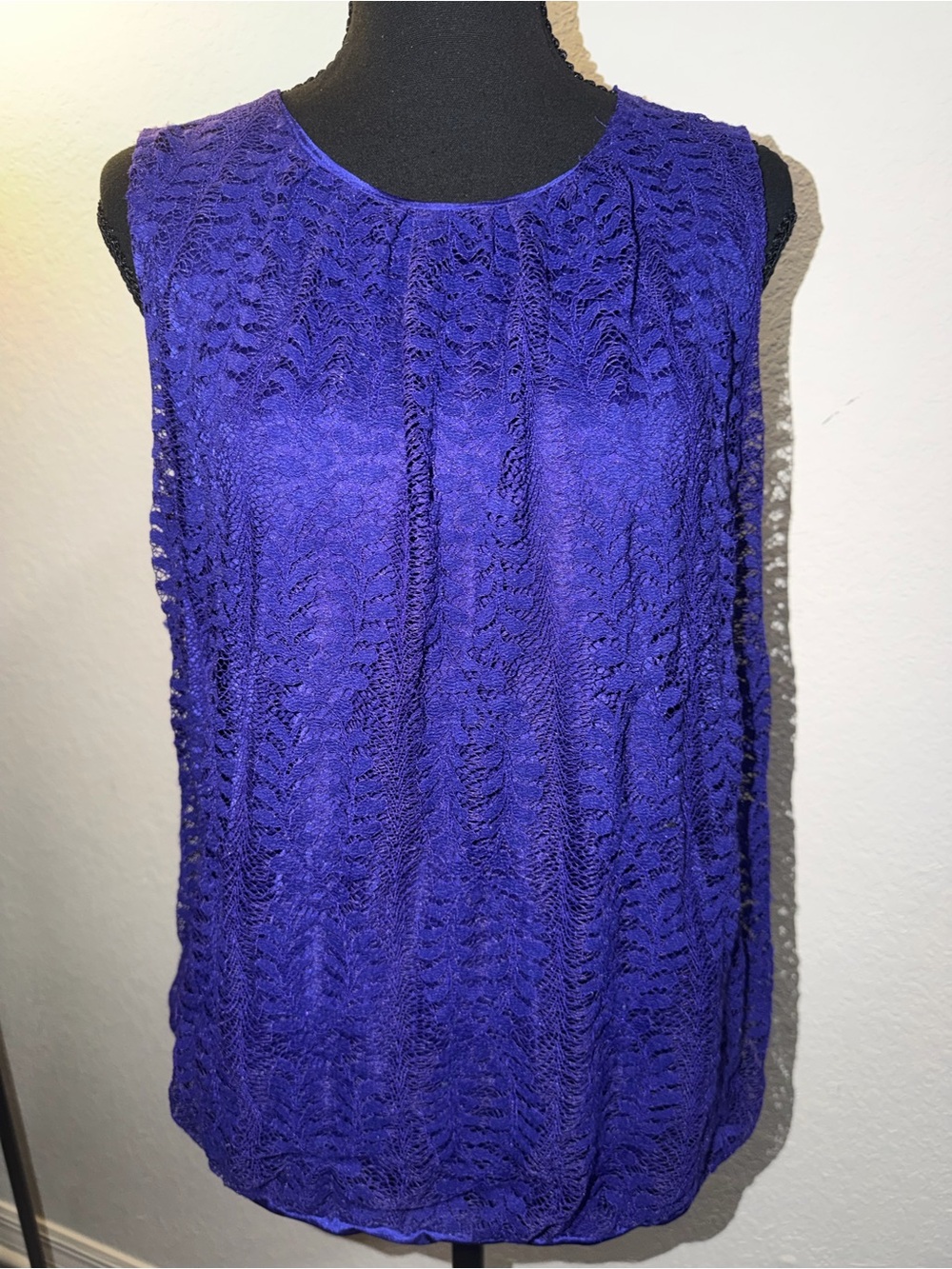 Liz Claiborne Purple Crochet Swim Coverup Tank